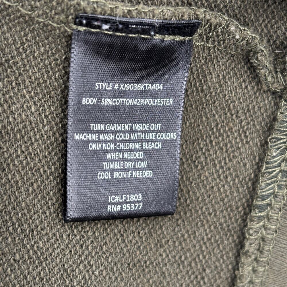 Sanctuary Hooded Jacket Size M Olive Green Camo Full Zip Ruffle Sleeve Hoodie - Picture 13 of 14